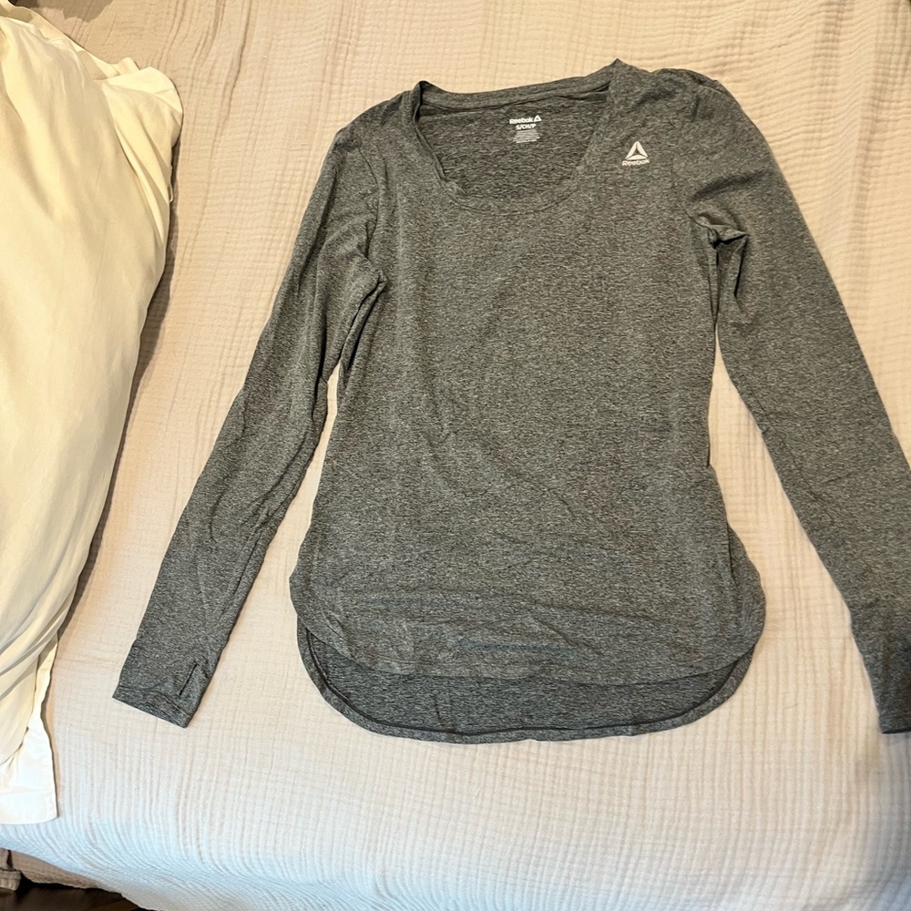 Grey Reebok long sleeve performance top